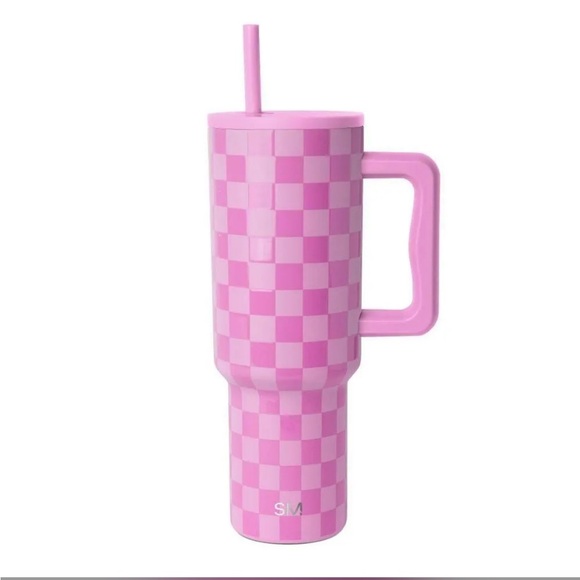 Simple Modern CheckMate Pink Checkered Tumbler with Straw - Picture 1 of 3